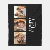 Mom Established Modern Bold Script Black 3 Photo Fleecedecke (Vorderseite)