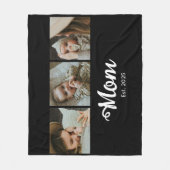 Mom Established Modern Bold Script Black 3 Photo Fleecedecke (Vorderseite)