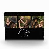 Mom Established Modern Bold Script Black 3 Photo Fotoblock (Vorderseite)