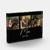 Mom Established Modern Bold Script Black 3 Photo Fotoblock (Links)