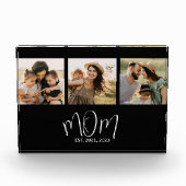 Mom Established Modern Bold Script Black 3 Photo Fotoblock (Vorderseite)