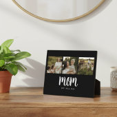 Mom Established Modern Bold Script Black 3 Photo Fotoplatte