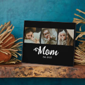Mom Established Modern Bold Script Black 3 Photo Fotoplatte (Seite)