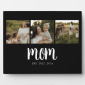 Mom Established Modern Bold Script Black 3 Photo Fotoplatte (Vorderseite)