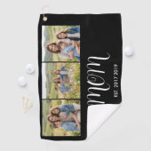 Mom Established Modern Bold Script Black 3 Photo Golfhandtuch (Insitu)