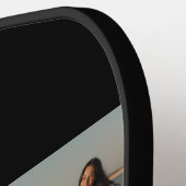 Mom Established Modern Bold Script Black 3 Photo Pickleball Schläger (Linke Seite)