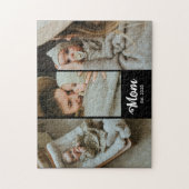 Mom Established Modern Bold Script Black 3 Photo Puzzle (Vertikal)