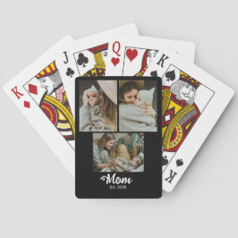 Mom Established Modern Bold Script Black 3 Photo Spielkarten