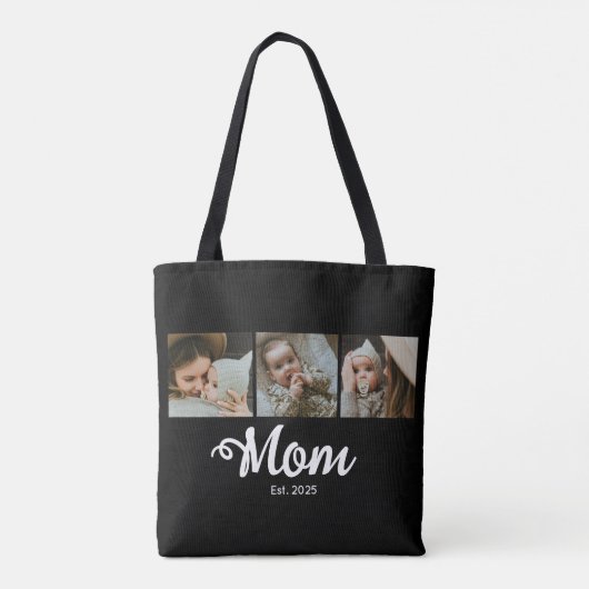 Mom Established Modern Bold Script Black 3 Photo Tasche (Rückseite)