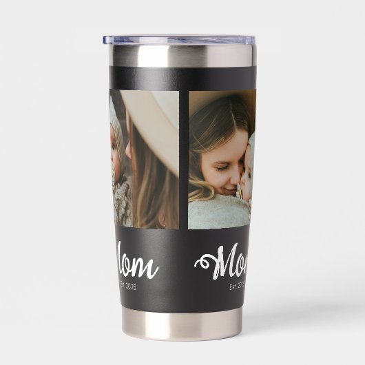 Mom Established Modern Bold Script Black 3 Photo Thermobecher (Rechts)