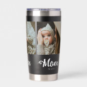 Mom Established Modern Bold Script Black 3 Photo Thermobecher (Rückseite)