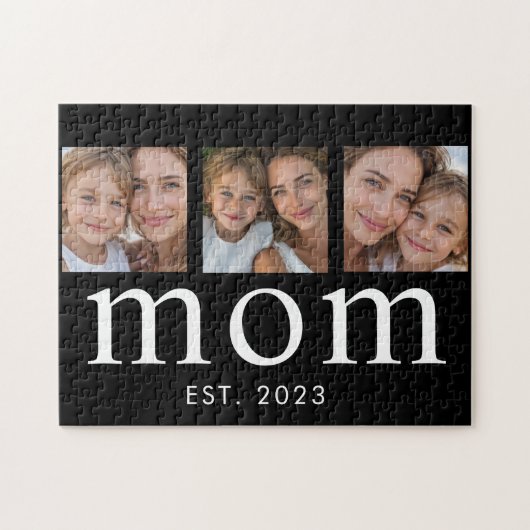 Mom Established Modern Minimal 3 Photo Puzzle (Horizontal)