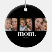 Mom Established Modern Minimal Black 3 Photo Keramik Ornament (Hinten)