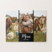 Mom Established Modern Script 3 Photo Black Puzzle (Horizontal)