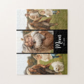 Mom Established Modern Script 3 Photo Black Puzzle (Vertikal)