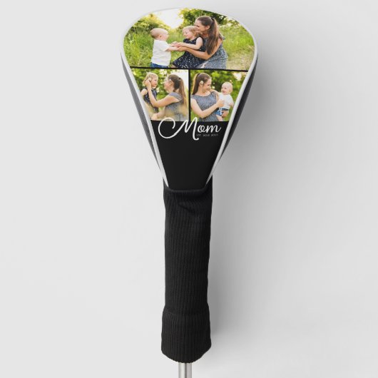 Mom Established Modern Script 3 Photo Golf Headcover (Vorderseite)