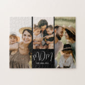 Mom Established Modern Script 3 Photo Puzzle (Horizontal)