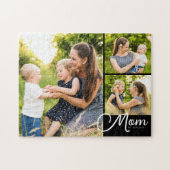 Mom Established Modern Script 3 Photo Puzzle (Horizontal)