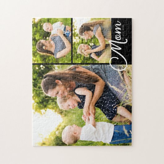 Mom Established Modern Script 3 Photo Puzzle (Vertikal)