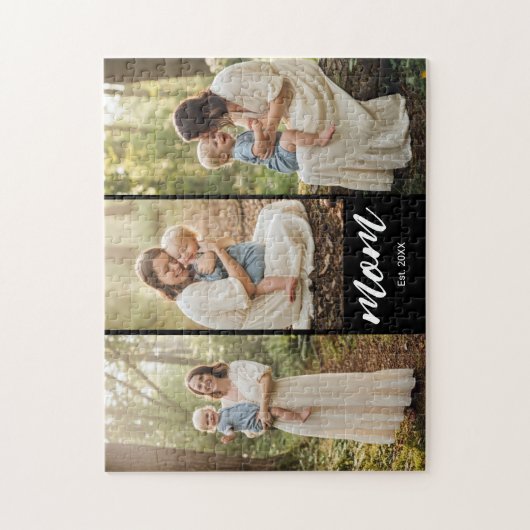 Mom Established Modern Script 3 Photo Puzzle (Vertikal)