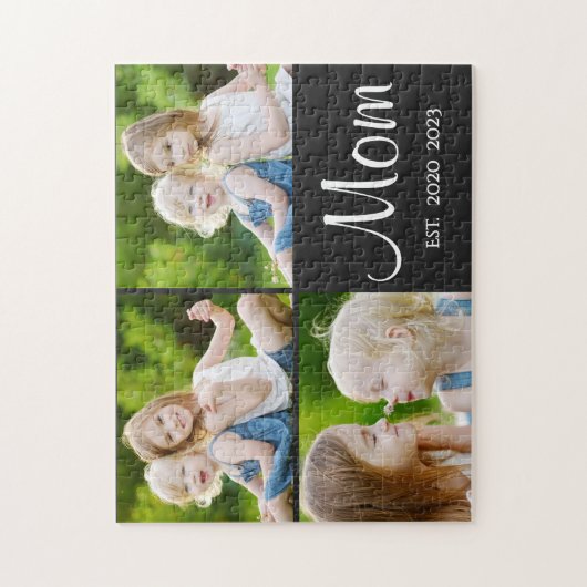 Mom Established Modern Script 3 Photo Puzzle (Vertikal)