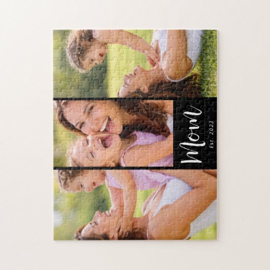 Mom Established Modern Script 3 Photo Puzzle (Vertikal)