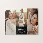 Mom Established Modern Script 3 Photo Puzzle (Horizontal)