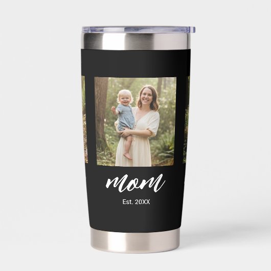 Mom Established Modern Script 3 Photo Thermobecher (Links)