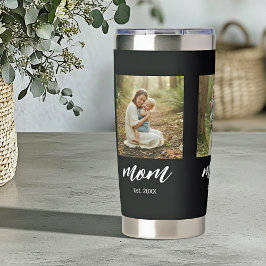 Mom Established Modern Script 3 Photo Thermobecher