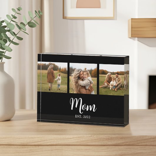 Mom Established Modern Script Black 3 Fotoblock