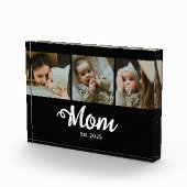 Mom Established Modern Script Black 3 Photo Block (Rechts)