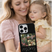 Mom Established Modern Script Black 3 Photo Case iPhone Hülle