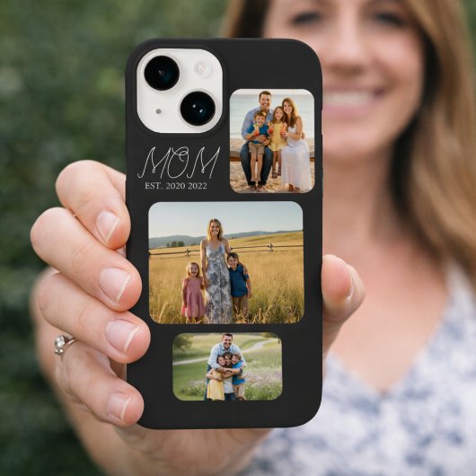 Mom Established Modern Script Black 3 Photo Case-Mate iPhone Hülle