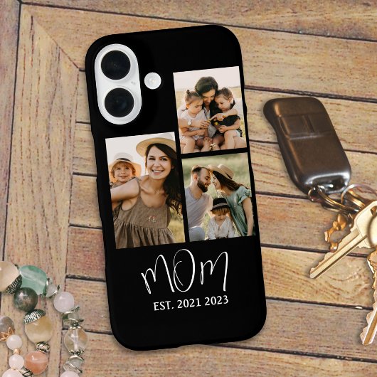 Mom Established Modern Script Black 3 Photo Case-Mate iPhone Hülle