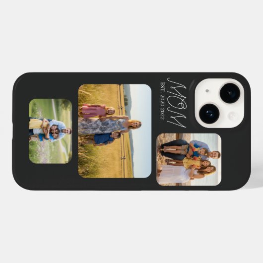 Mom Established Modern Script Black 3 Photo Case-Mate iPhone Hülle (Rückseite (Horizontal))