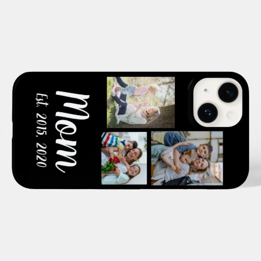 Mom Established Modern Script Black 3 Photo Case-Mate iPhone Hülle (Rückseite (Horizontal))