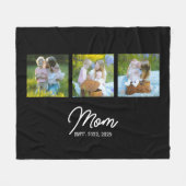 Mom Established Modern Script Black 3 Photo Fleecedecke (Vorderseite (Horizontal))