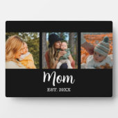 Mom Established Modern Script Black 3 Photo Fotoplatte (Vorderseite)