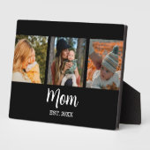 Mom Established Modern Script Black 3 Photo Fotoplatte (Seite)