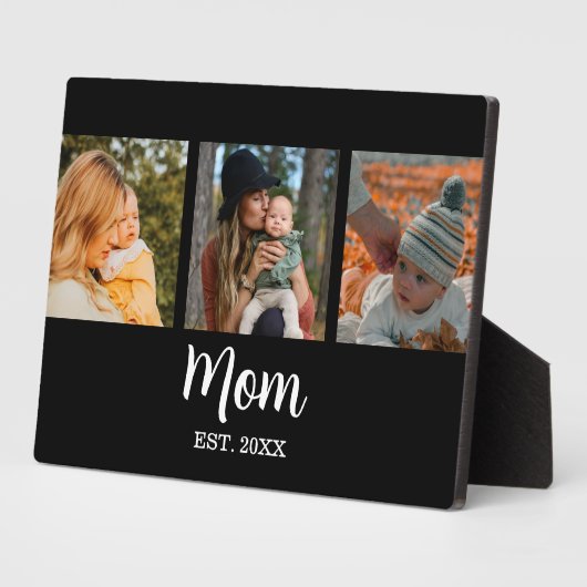 Mom Established Modern Script Black 3 Photo Fotoplatte (Seite)
