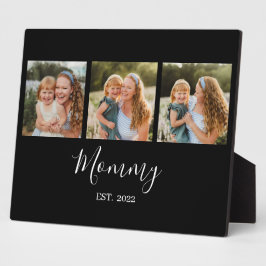 Mom Established Modern Script Black 3 Photo Fotoplatte