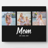 Mom Established Modern Script Black 3 Photo Fotoplatte (Vorderseite)