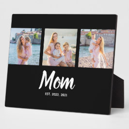 Mom Established Modern Script Black 3 Photo Fotoplatte