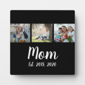 Mom Established Modern Script Black 3 Photo Fotoplatte (Vorderseite)