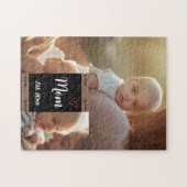 Mom Established Modern Script Black 3 Photo Jigsaw Puzzle (Horizontal)