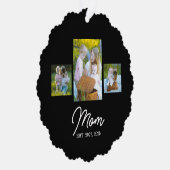 Mom Established Modern Script Black 3 Photo Ornament Karte (Rechts)
