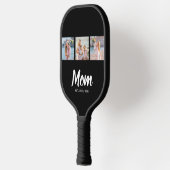 Mom Established Modern Script Black 3 Photo Pickleball Schläger (Links)