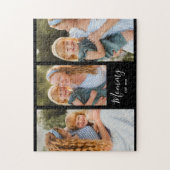 Mom Established Modern Script Black 3 Photo Puzzle (Vertikal)