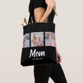 Mom Established Modern Script Black 3 Photo Tasche