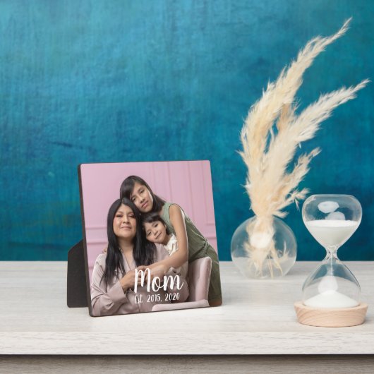 Mom Established Modern Script Photo Fotoplatte (InSitu)